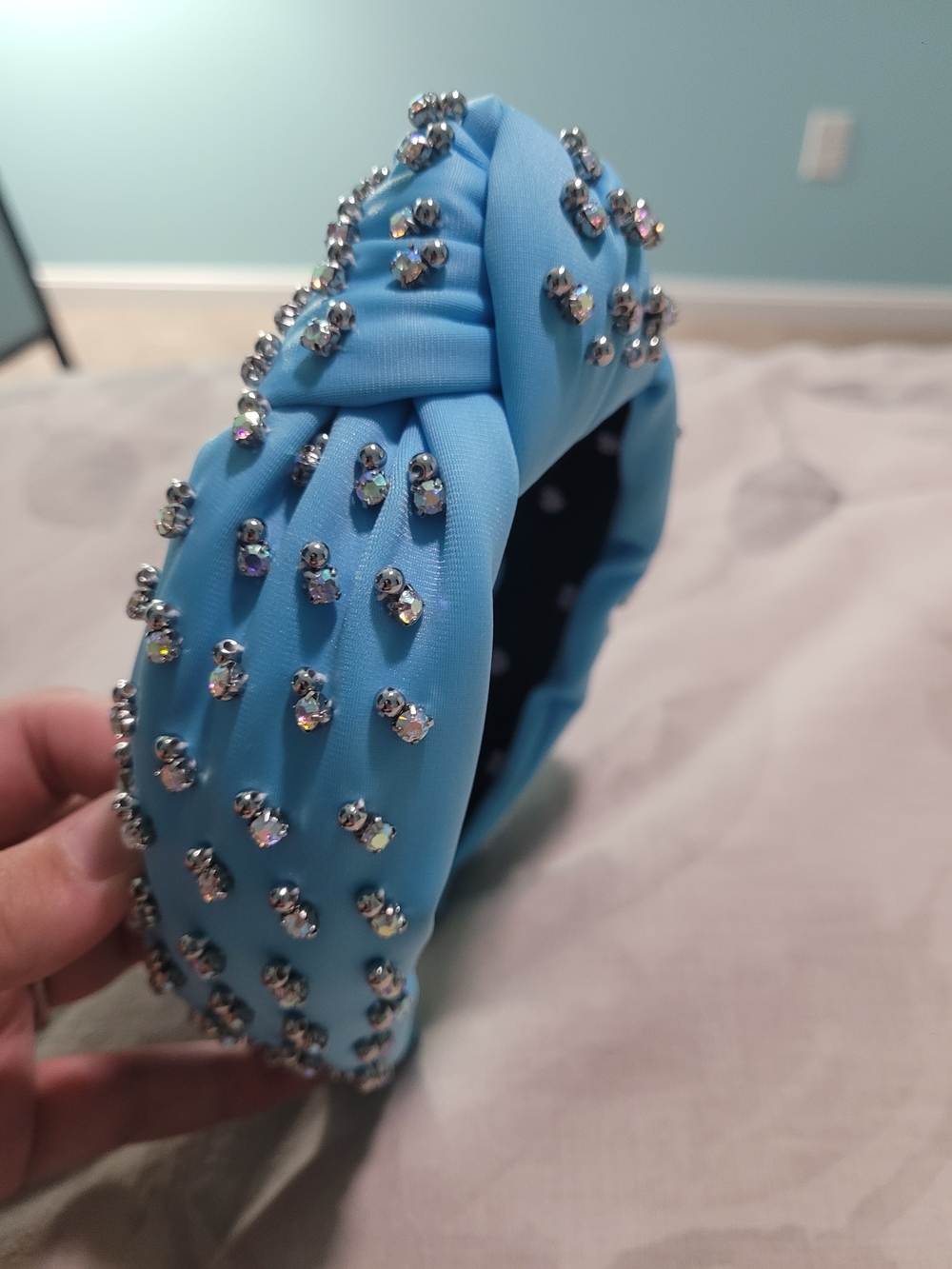 Lele Sadoughi Light Blue Beaded Headband
